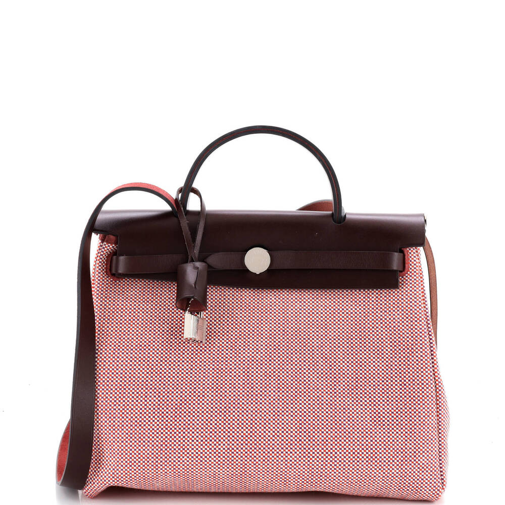Hermes 31 Herbag Zip Criss Viking Toile and Leather